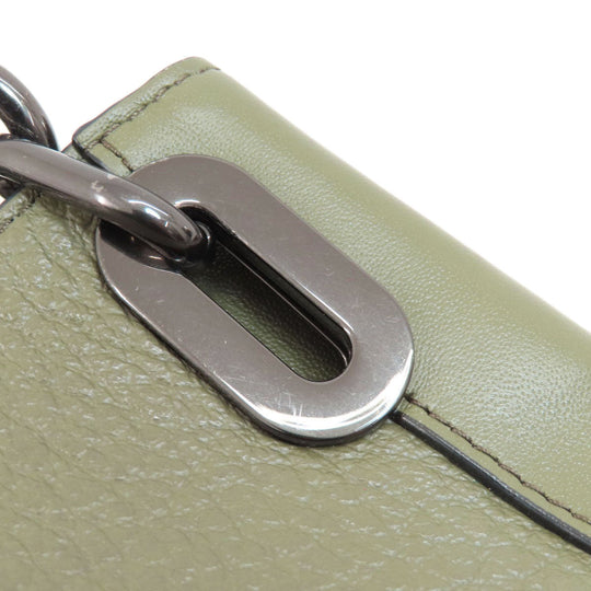 COACH Tote Bag F35359 leather green logoMetal Women Used Authentic