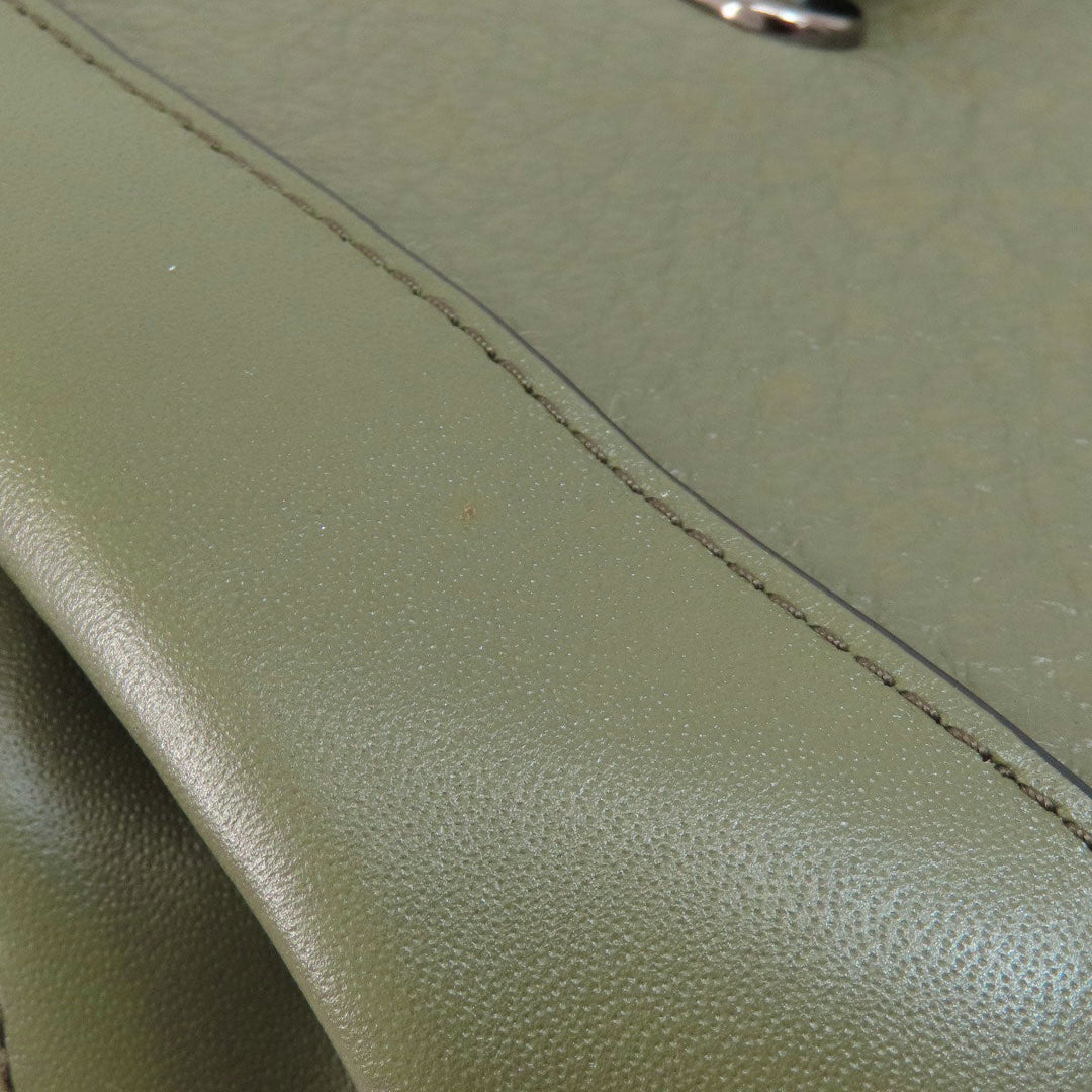 COACH Tote Bag F35359 leather green logoMetal Women Used Authentic