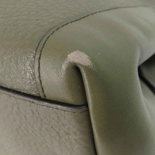 COACH Tote Bag F35359 leather green logoMetal Women Used Authentic