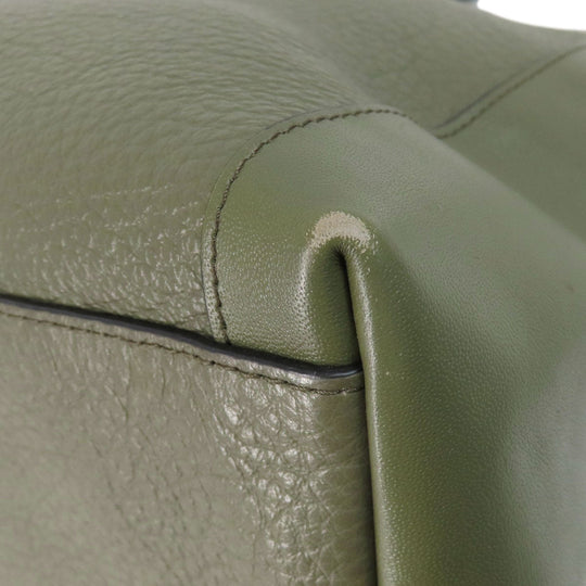COACH Tote Bag F35359 leather green logoMetal Women Used Authentic