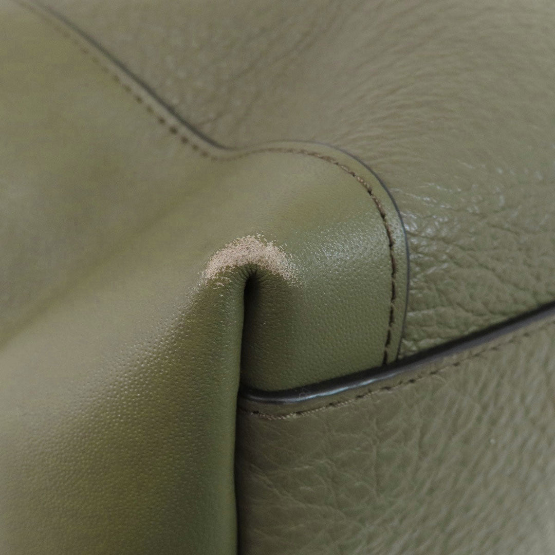 COACH Tote Bag F35359 leather green logoMetal Women Used Authentic