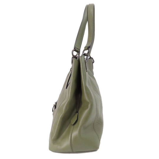 COACH Tote Bag F35359 leather green logoMetal Women Used Authentic