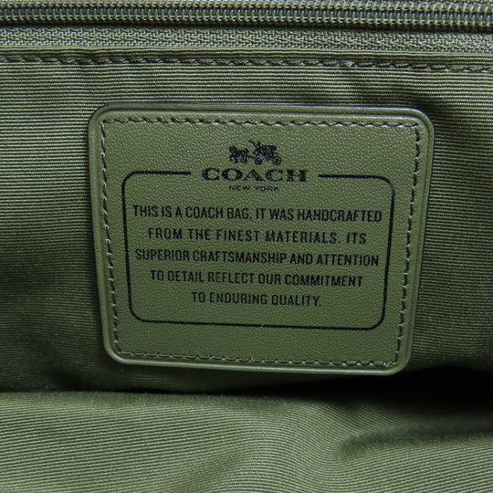 COACH Tote Bag F35359 leather green logoMetal Women Used Authentic