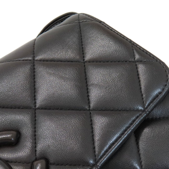CHANEL Shoulder Bag lambskin black Matrasse COCO Mark