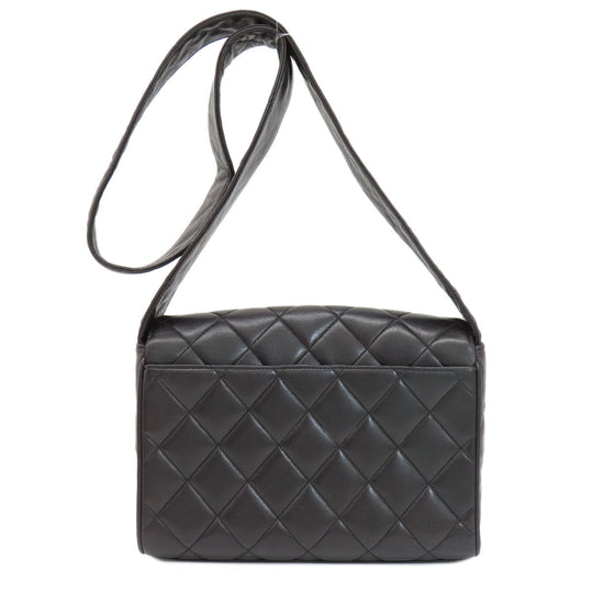 CHANEL Shoulder Bag lambskin black Matrasse COCO Mark