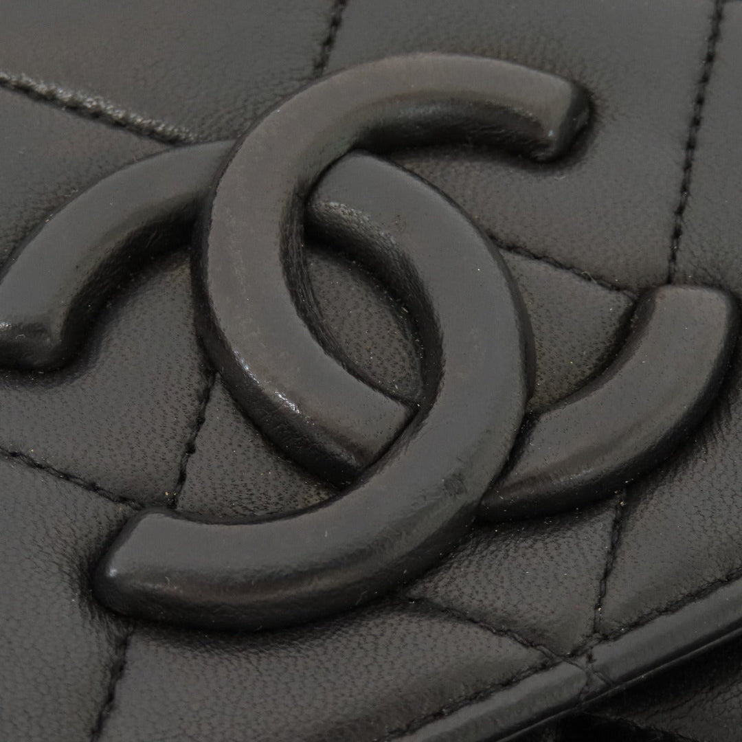 CHANEL Shoulder Bag lambskin black Matrasse COCO Mark