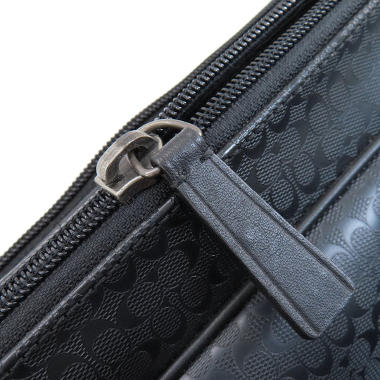 COACH Business bag F70766 PVC black Briefcase Signature mens Used Authentic