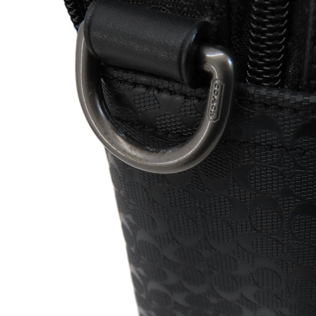 COACH Business bag F70766 PVC black Briefcase Signature mens Used Authentic