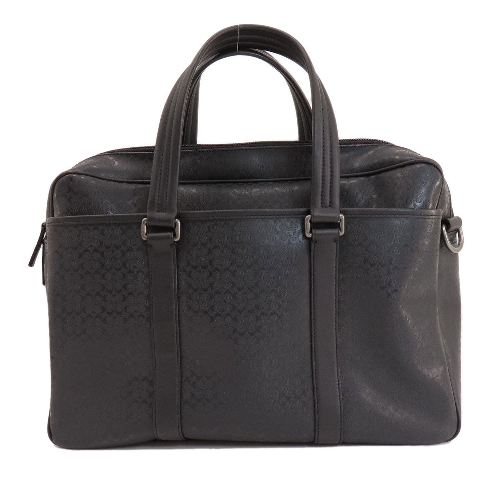 COACH Business bag F70766 PVC black Briefcase Signature mens Used Authentic