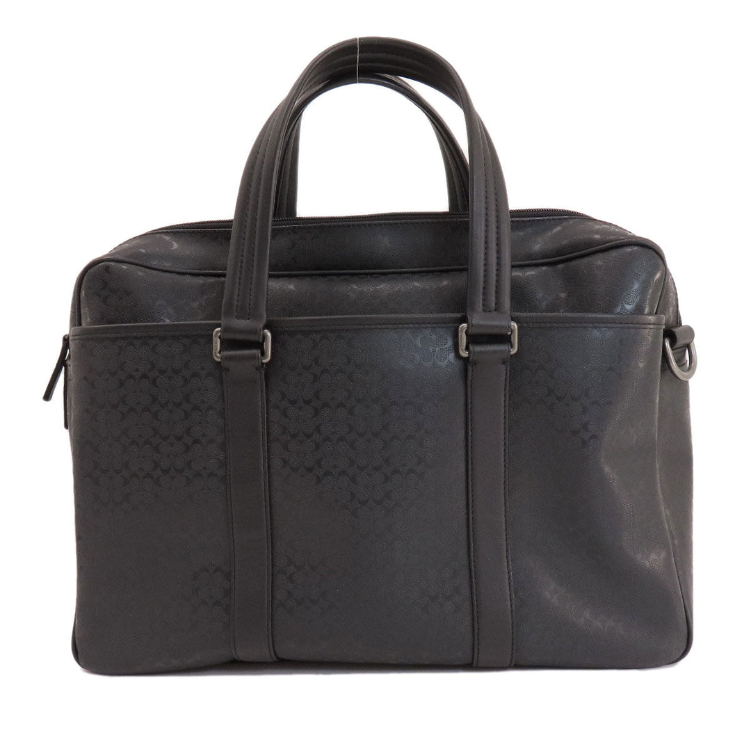 COACH Business bag F70766 PVC black Briefcase Signature mens Used Authentic