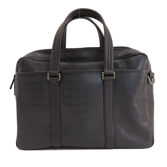 COACH Business bag F70766 PVC black Briefcase Signature mens Used Authentic