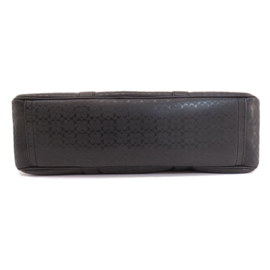 COACH Business bag F70766 PVC black Briefcase Signature mens Used Authentic