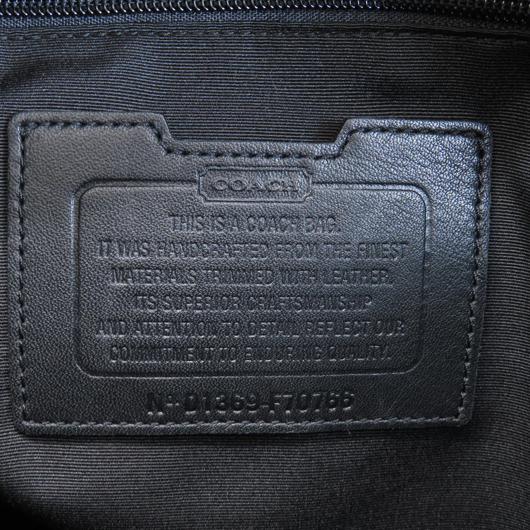 COACH Business bag F70766 PVC black Briefcase Signature mens Used Authentic