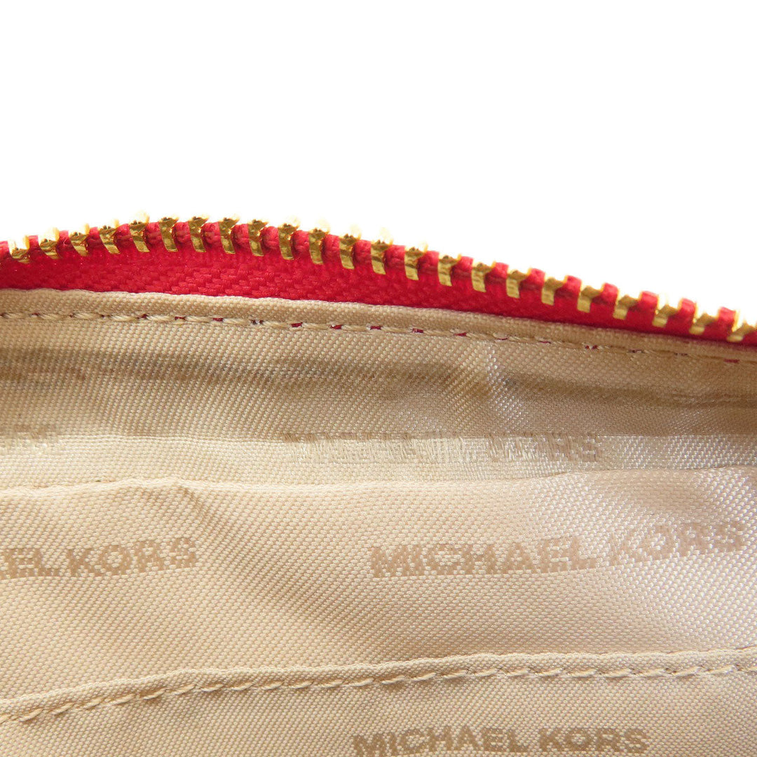 MICHAEL KORS Shoulder Bag leather Red logo Women Used Authentic