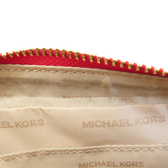 MICHAEL KORS Shoulder Bag leather Red logo Women Used Authentic