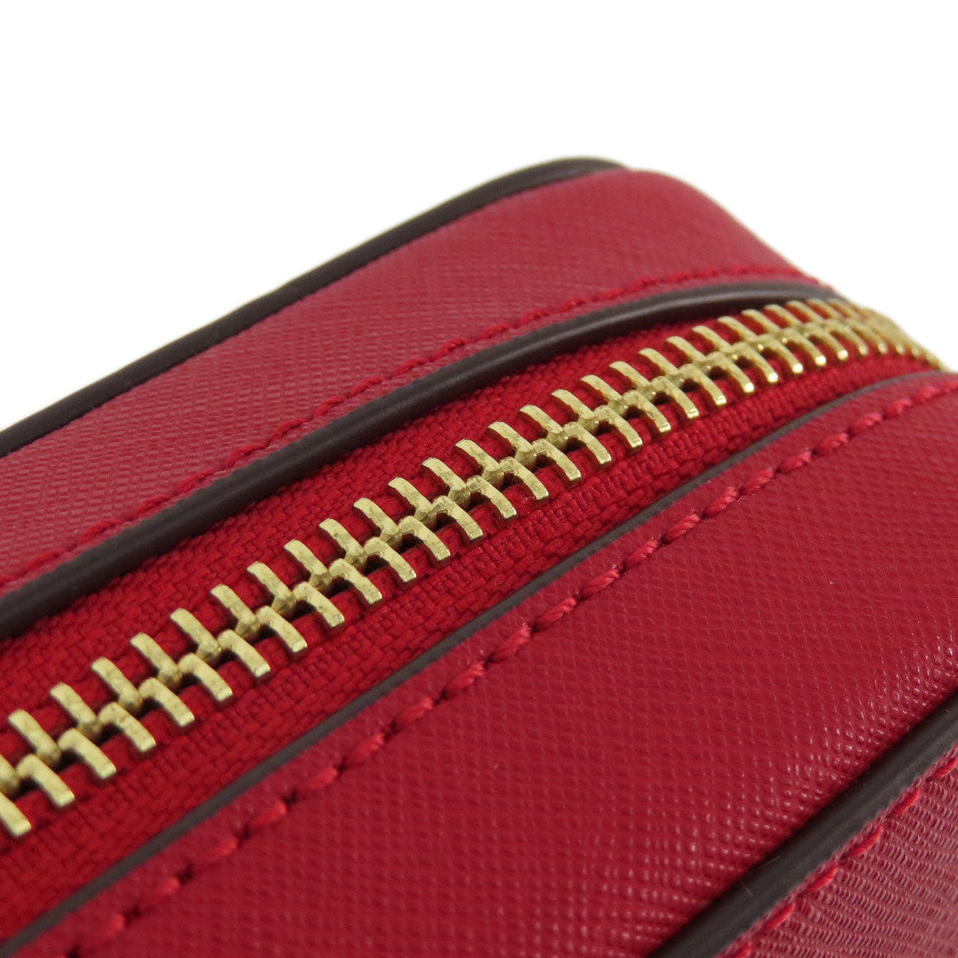 MICHAEL KORS Shoulder Bag leather Red logo Women Used Authentic