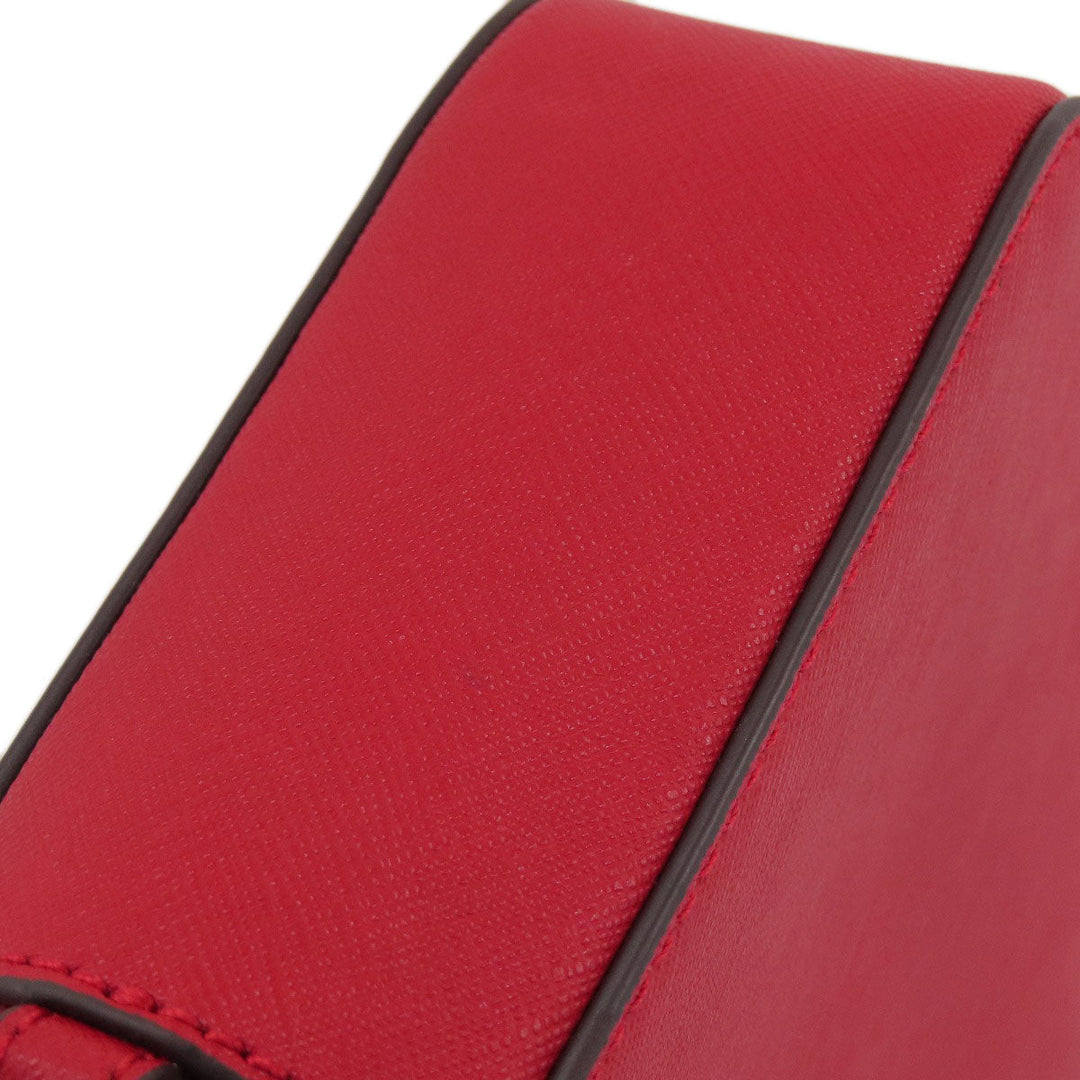 MICHAEL KORS Shoulder Bag leather Red logo Women Used Authentic