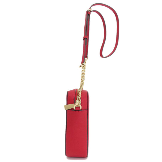 MICHAEL KORS Shoulder Bag leather Red logo Women Used Authentic