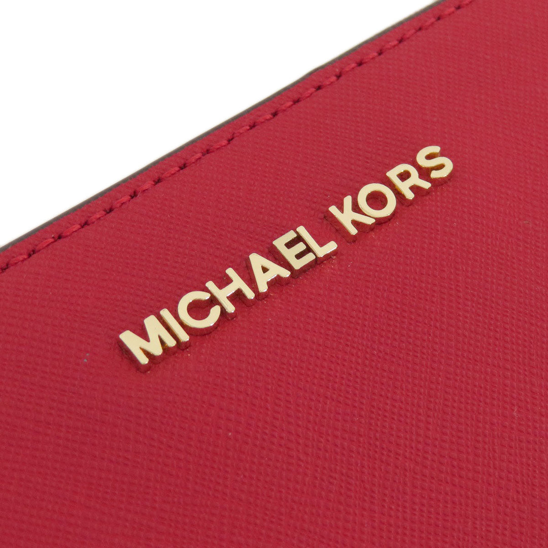 MICHAEL KORS Shoulder Bag leather Red logo Women Used Authentic