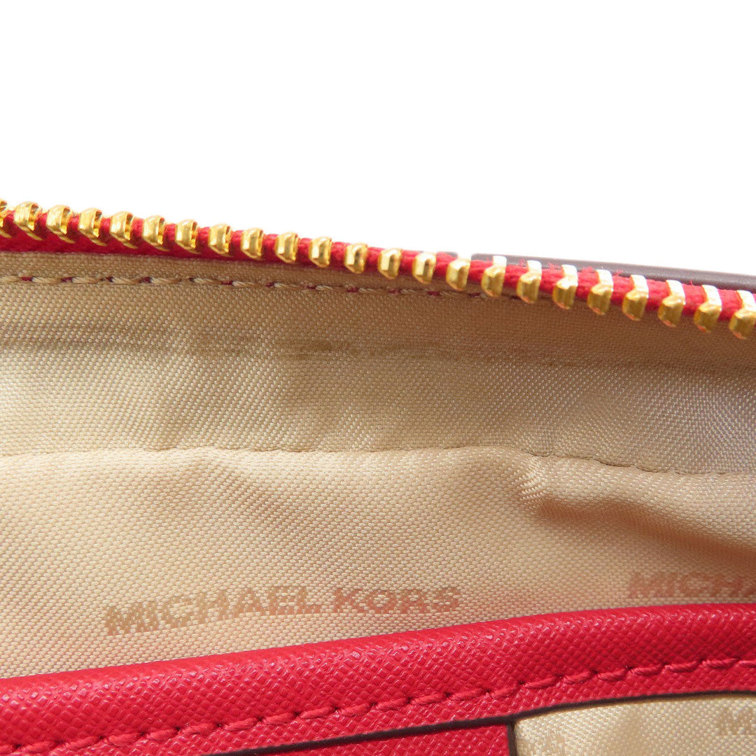 MICHAEL KORS Shoulder Bag leather Red logo Women Used Authentic