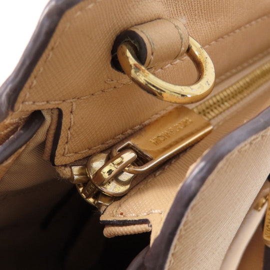 MICHAEL KORS Handbag leather beige 2WAY Women Used Authentic