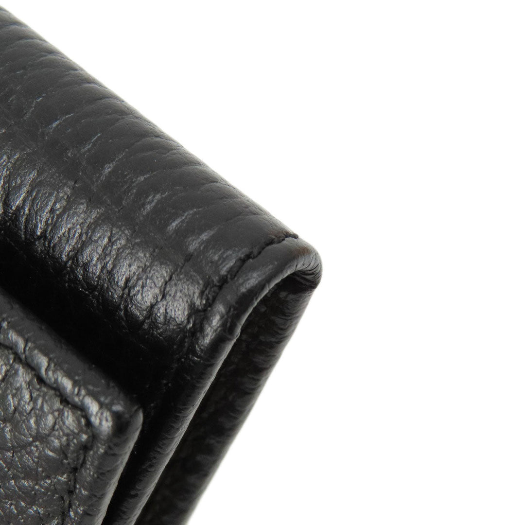 GUCCI Key case Key holder  456118 leather black GG Marmont Women Used Authentic