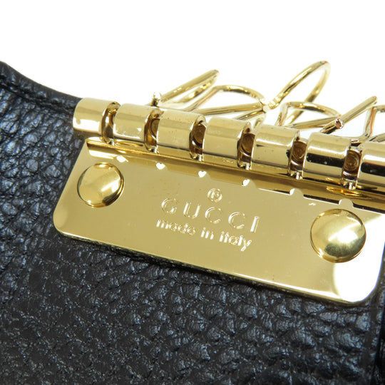 GUCCI Key case Key holder  456118 leather black GG Marmont Women Used Authentic