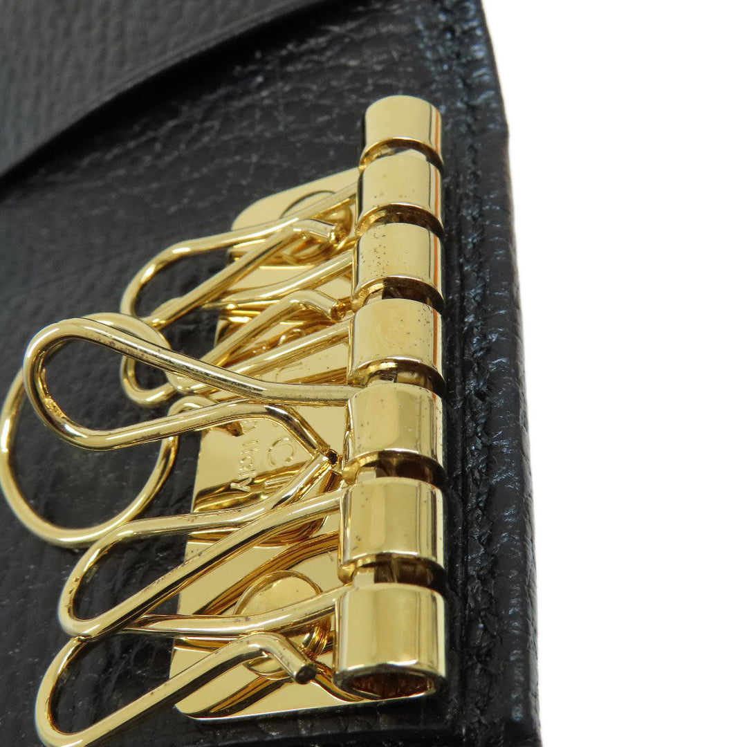 GUCCI Key case Key holder  456118 leather black GG Marmont Women Used Authentic