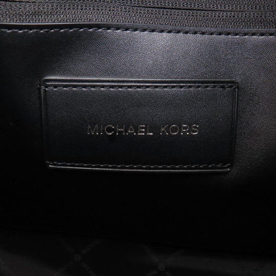 MICHAEL KORS Tote Bag PVC black MK signature Women Used Authentic