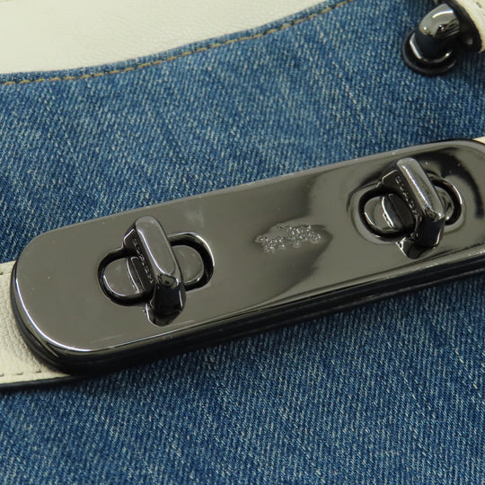 COACH Handbag 37731 Denim, Leather blue 2WAY Women Used Authentic