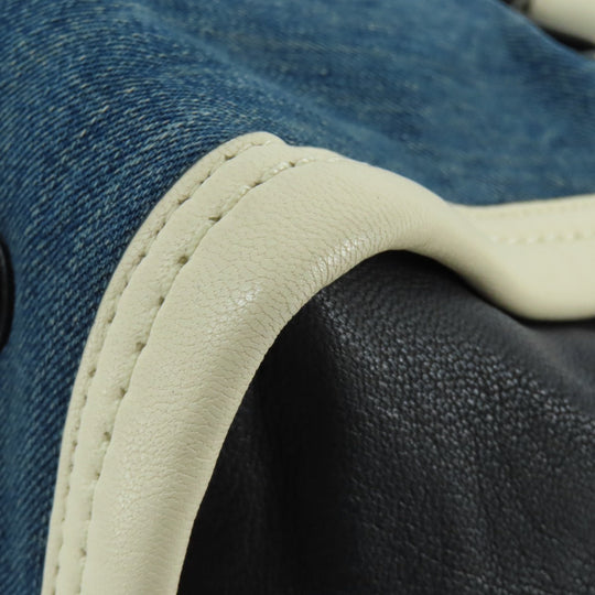 COACH Handbag 37731 Denim, Leather blue 2WAY Women Used Authentic