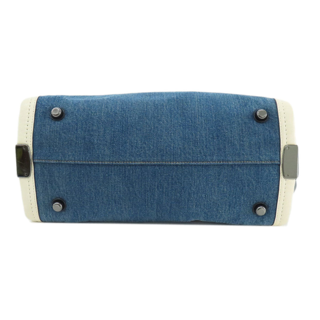 COACH Handbag 37731 Denim, Leather blue 2WAY Women Used Authentic