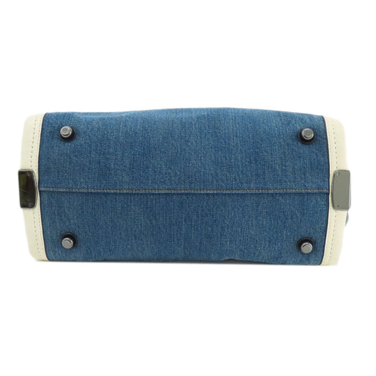 COACH Handbag 37731 Denim, Leather blue 2WAY Women Used Authentic