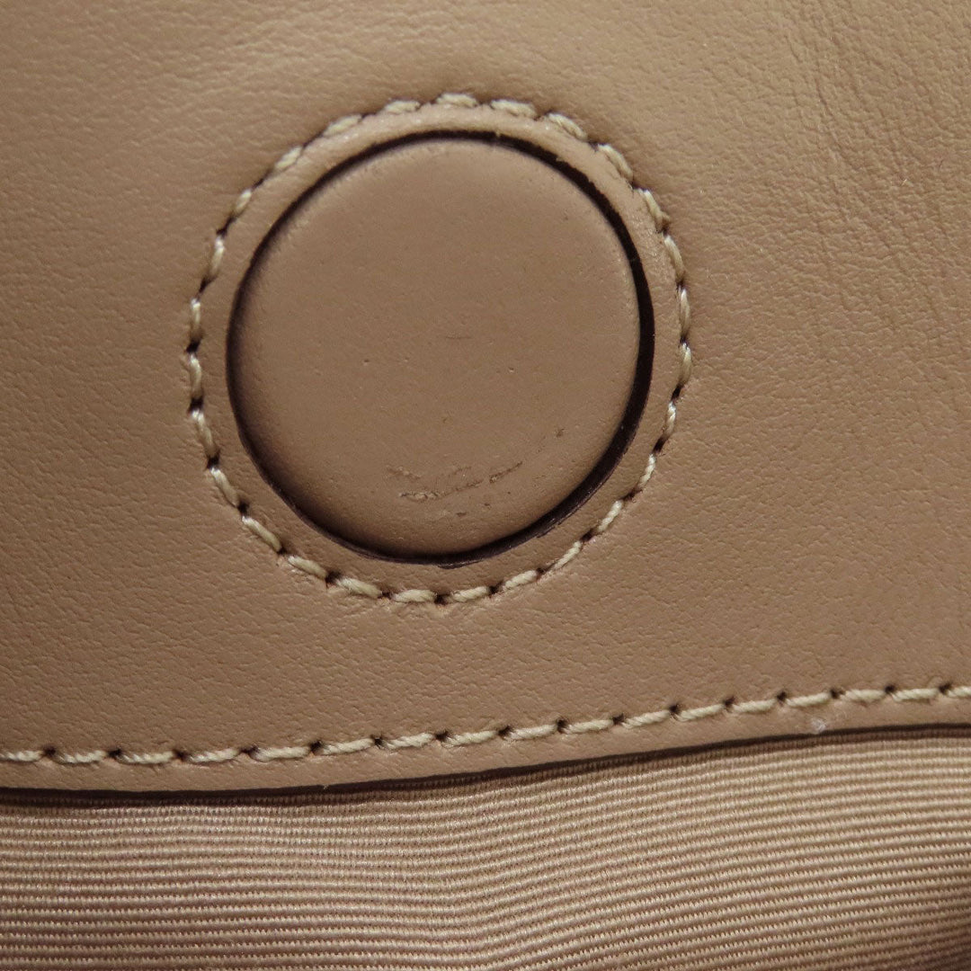 COACH Handbag F37097 leather beige Embossed 2WAY Women Used Authentic