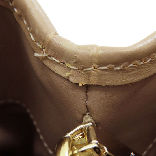 COACH Handbag F37097 leather beige Embossed 2WAY Women Used Authentic