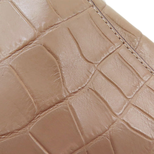 COACH Handbag F37097 leather beige Embossed 2WAY Women Used Authentic