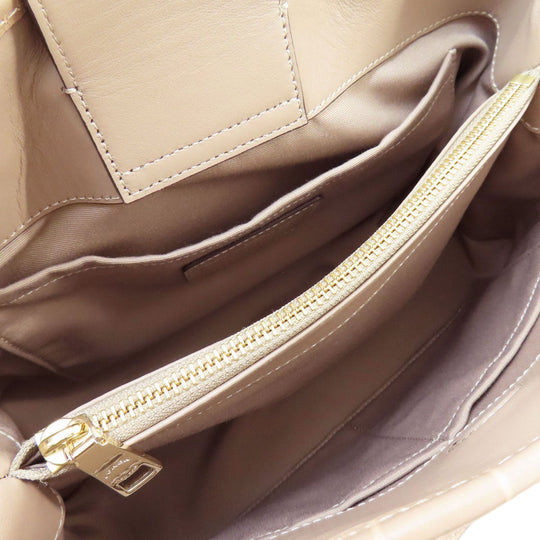 COACH Handbag F37097 leather beige Embossed 2WAY Women Used Authentic