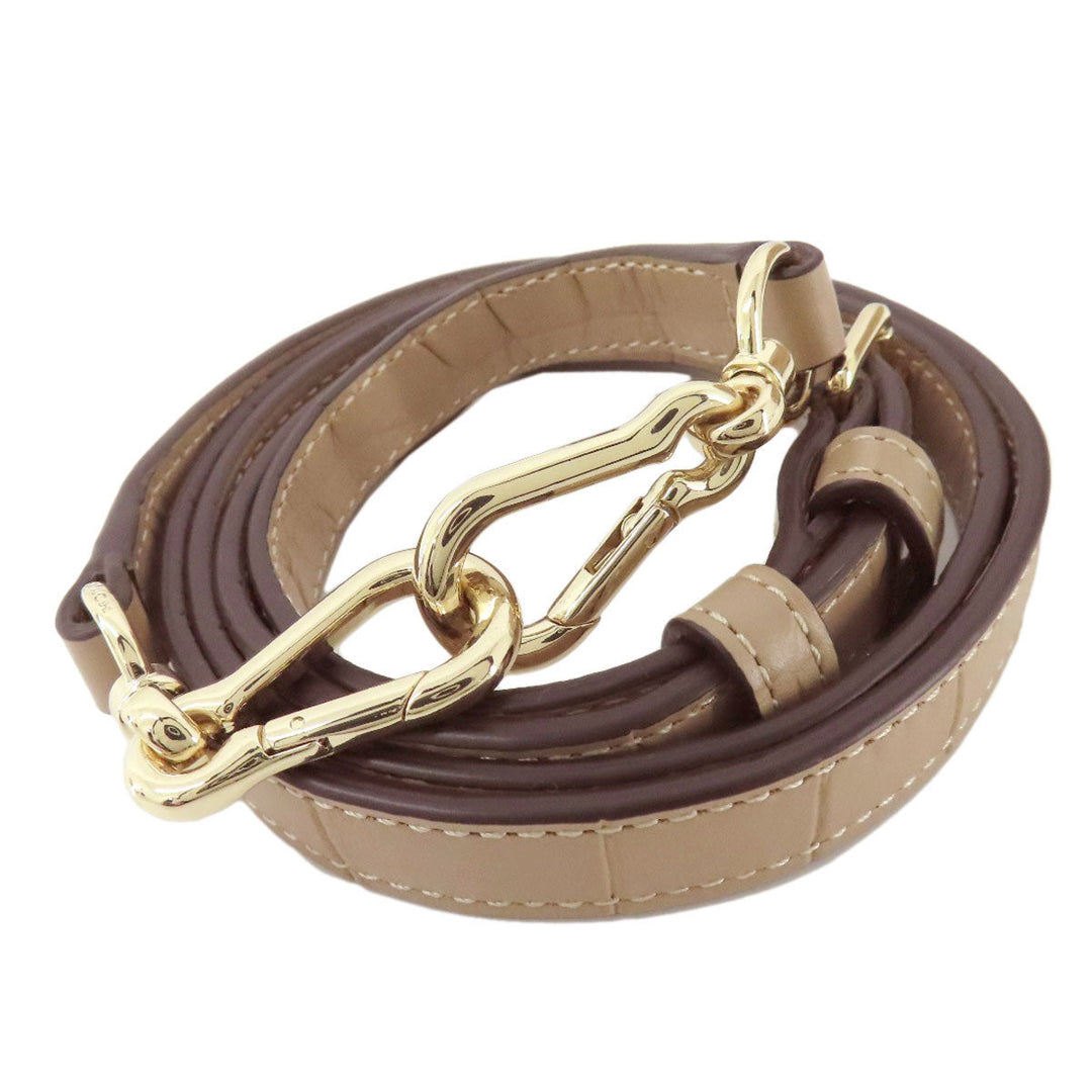 COACH Handbag F37097 leather beige Embossed 2WAY Women Used Authentic