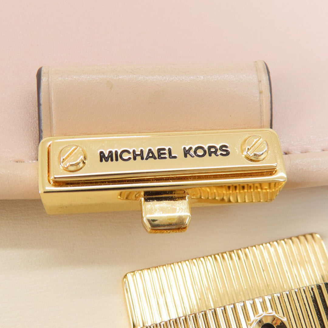 MICHAEL KORS Shoulder Bag leather pink logo Women Used Authentic