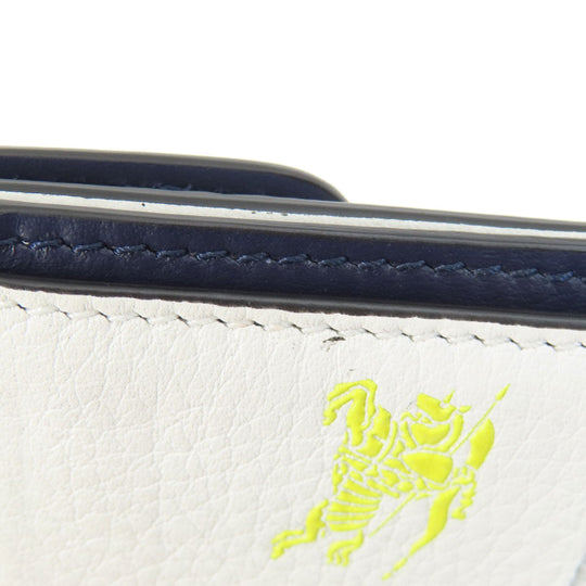BURBERRY Bifold Wallet leather white logo Women Used Authentic