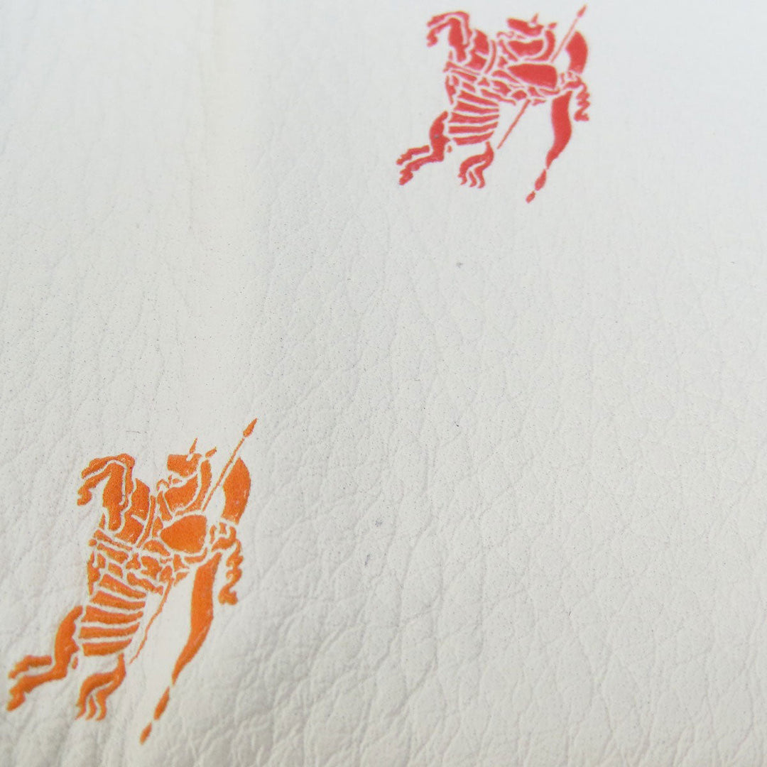 BURBERRY Bifold Wallet leather white logo Women Used Authentic