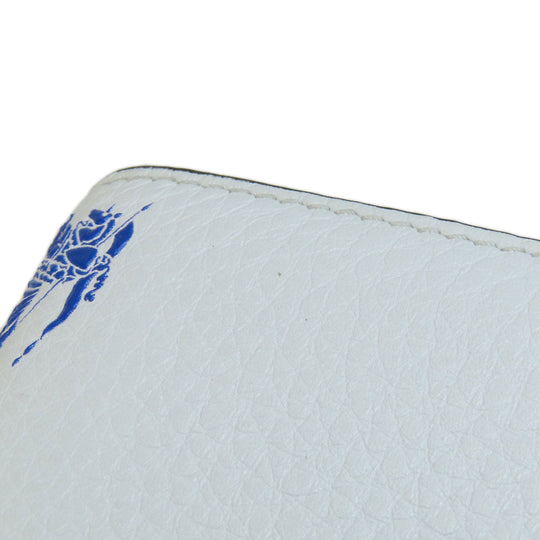BURBERRY Bifold Wallet leather white logo Women Used Authentic