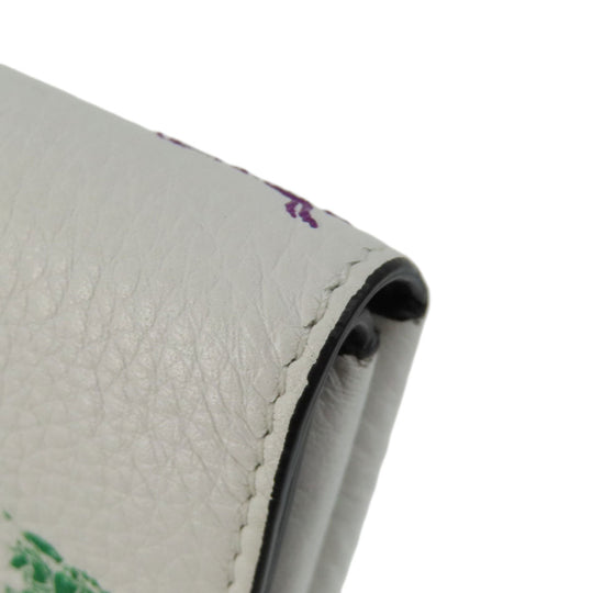 BURBERRY Bifold Wallet leather white logo Women Used Authentic