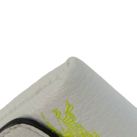 BURBERRY Bifold Wallet leather white logo Women Used Authentic