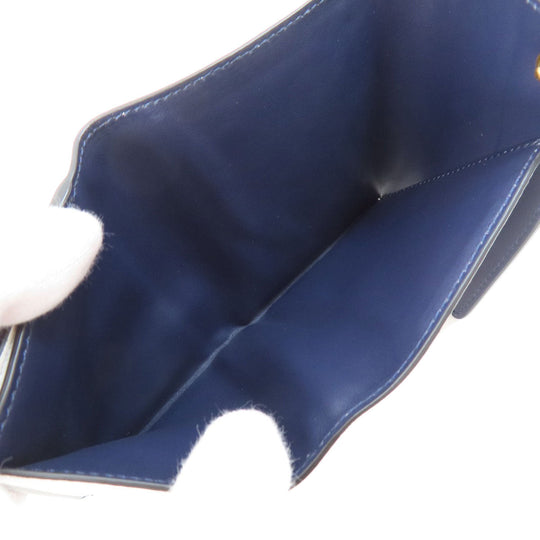 BURBERRY Bifold Wallet leather white logo Women Used Authentic