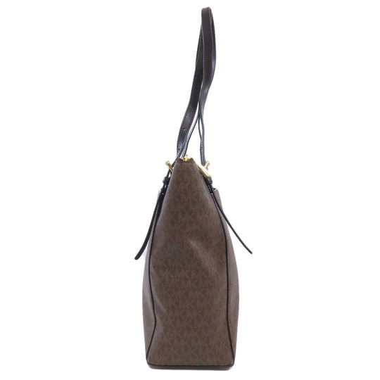 MICHAEL KORS Tote Bag PVC Brown MK signature Women Used Authentic