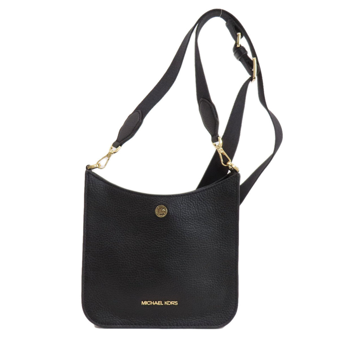 MICHAEL KORS Shoulder Bag leather black logo Women Used Authentic