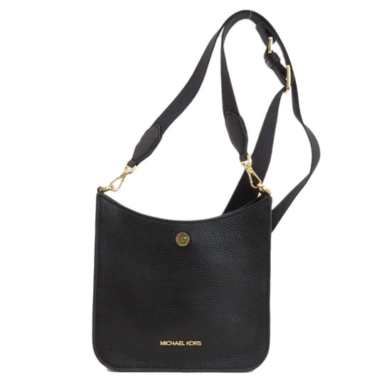 MICHAEL KORS Shoulder Bag leather black logo Women Used Authentic
