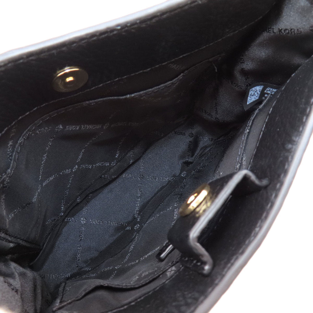 MICHAEL KORS Shoulder Bag leather black logo Women Used Authentic