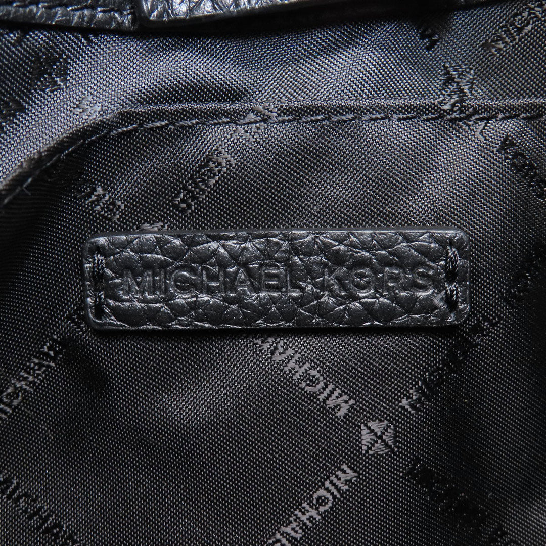 MICHAEL KORS Shoulder Bag leather black logo Women Used Authentic